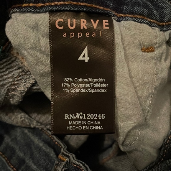 Curve appeal blue denim jeans size 4 women’s. - Picture 3 of 4